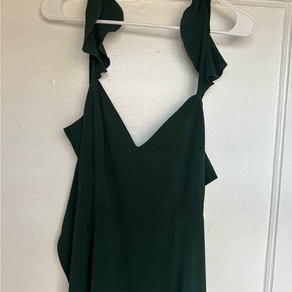 Showpo Elegant Dark Green Ruffle Dress
